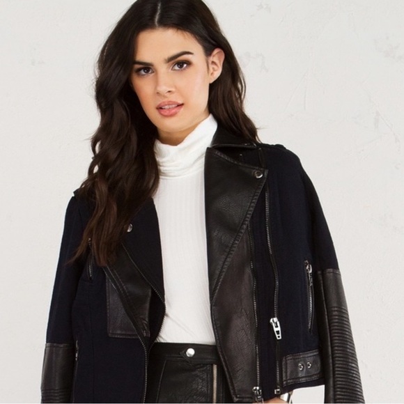 BLANKNYC Sour Faced Faux Leather Moto Jacket NWT - Picture 2 of 5